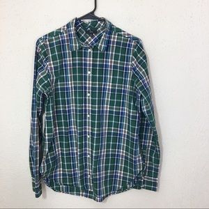 J. Crew Classic Fit Plaid Button Down Shirt Green
